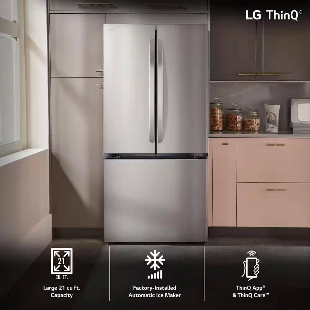 LG LF21G6200S 21 Cu. Ft. Stainless Counter-Depth 3-Door French Door Refrigerator